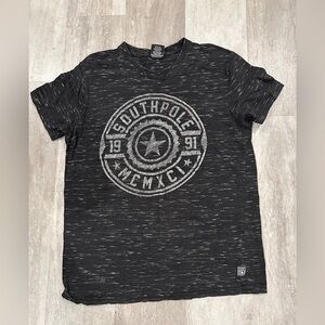 SOUTHPOLE Womens Black MCMXCI Short Sleeve T-Shirt Hip Hop Y2K Size Small